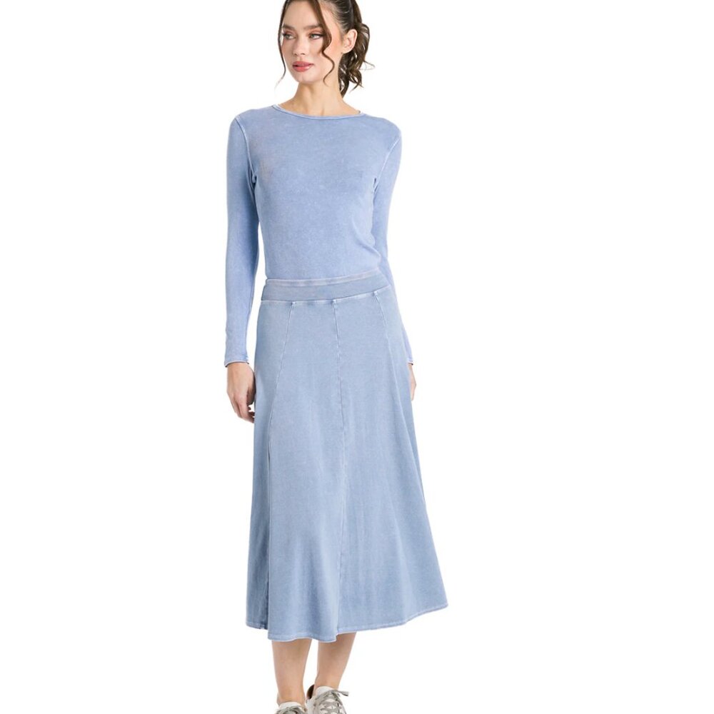 HARDTAIL cotton denim midi skirt